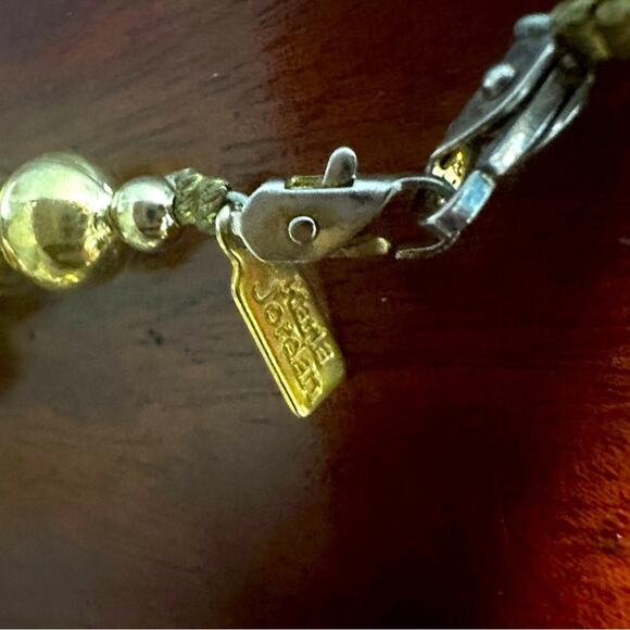 Karla Jordan Gold bead necklace Beaded Retro Vintage Preppy Single Strand - Picture 4 of 10